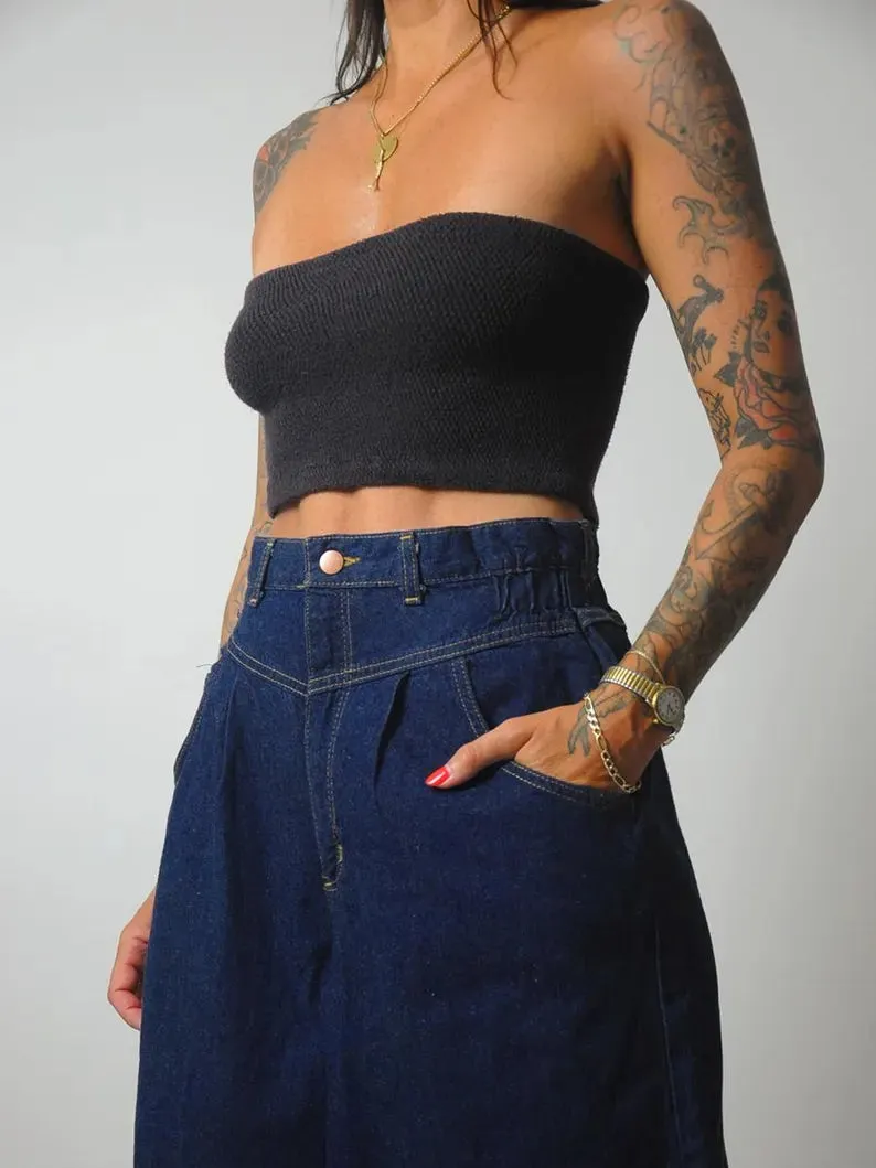 1980's Dark Denim Jort Shorts