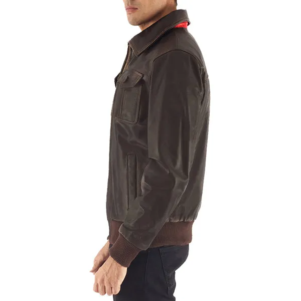 Aaron Brown Style Leather Bomber Jacket