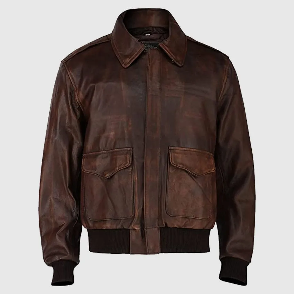 Aviator Brown WWII Flying Jacket Bomber Leather Jacket - Vintage Style, Modern Comfort