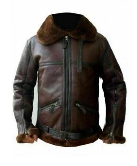 Aviator RAF Reddish Fur B3-Bomber Sheepskin Jacket