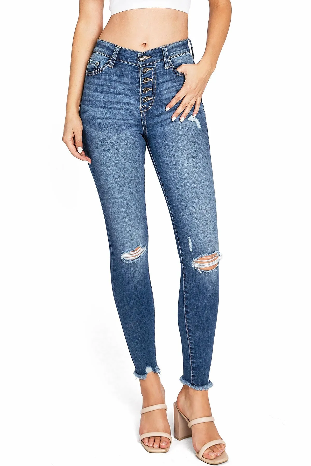 Azure High Rise Skinny Jeans