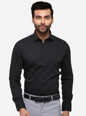 Black Solid Slim Fit Party Wear Shirt | Wyre