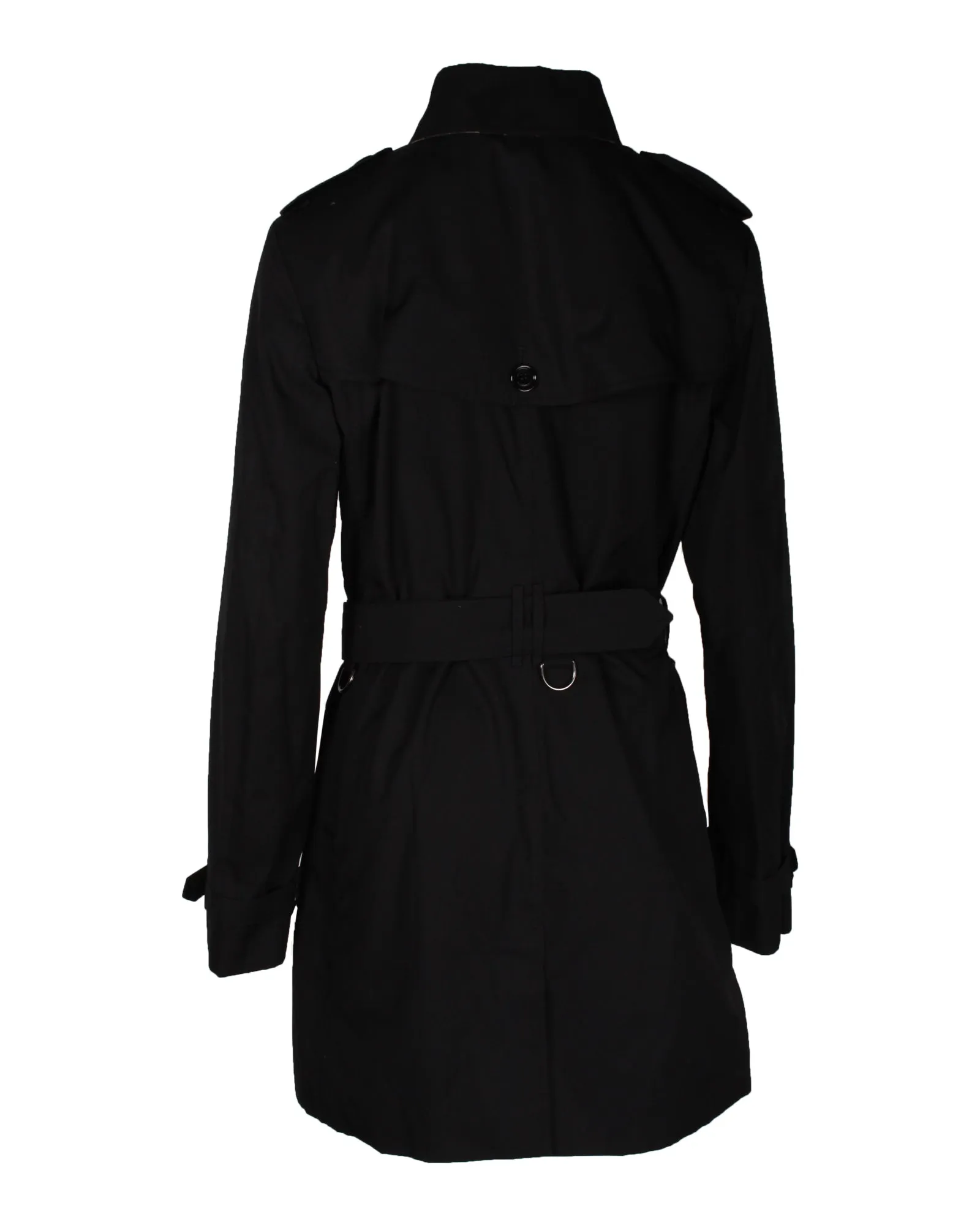 Burberry Double-Breasted Trench Coat in Black Cotton