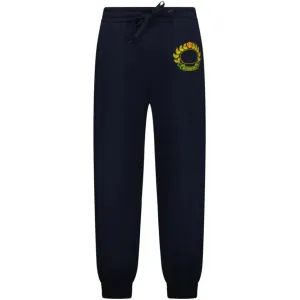 Burberry Navy Logo Embroidered Sweatpants