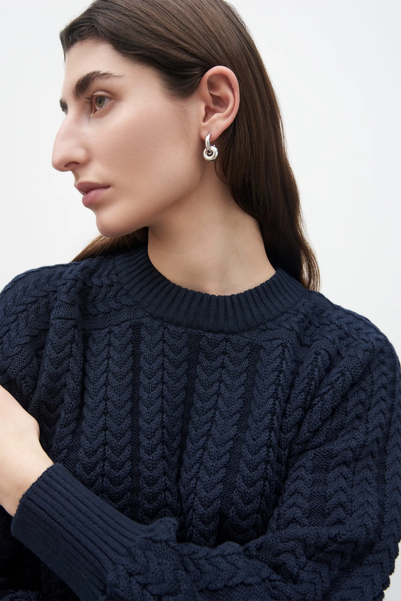 Cable Sweater - Indigo