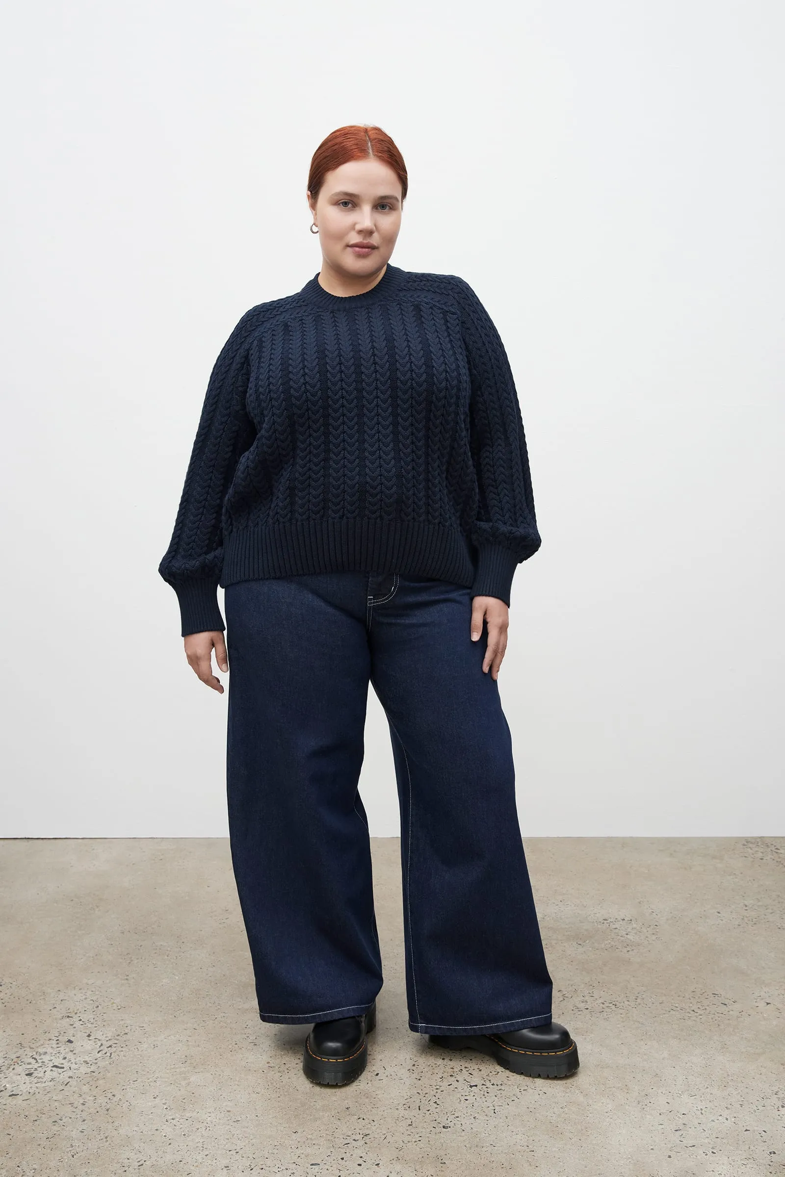 Cable Sweater - Indigo