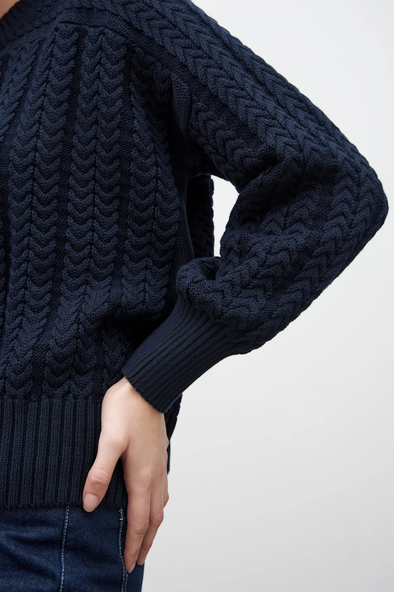 Cable Sweater - Indigo