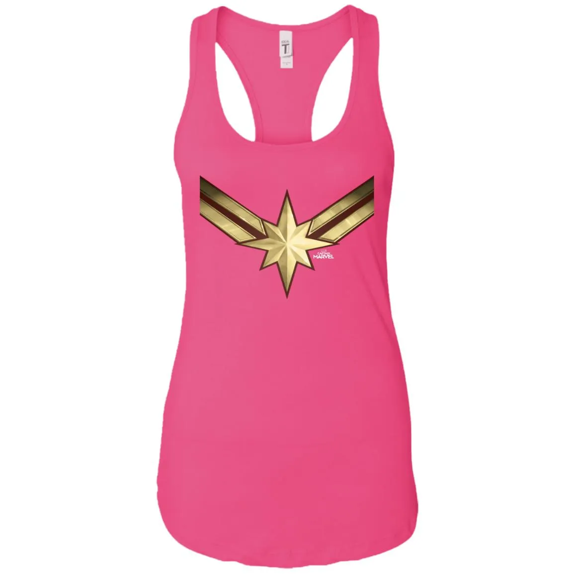 Captain Marvel Gleaming Chest Logo Women Tank Top