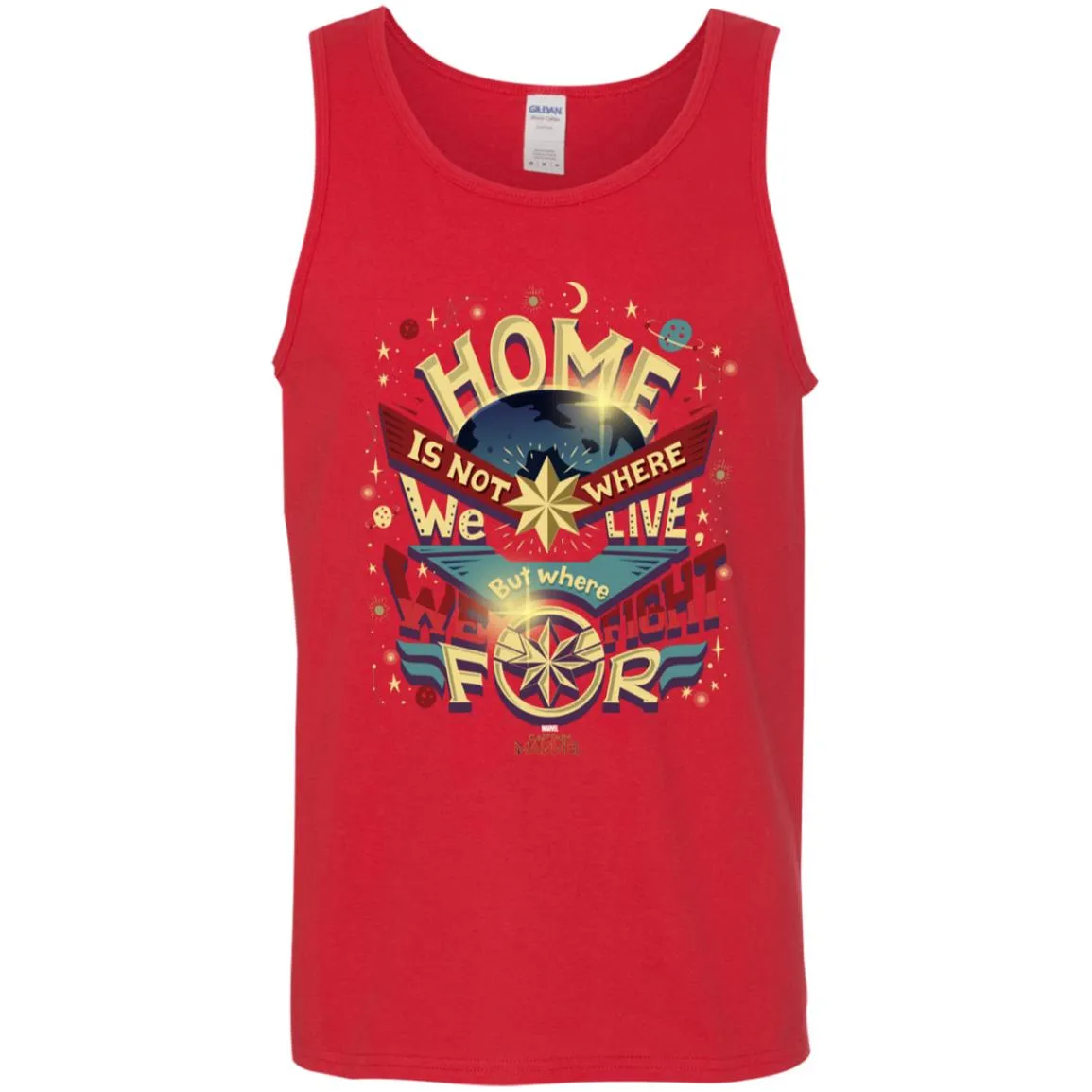 Captain Marvel Home Is What We Fight For Men Cotton Tank