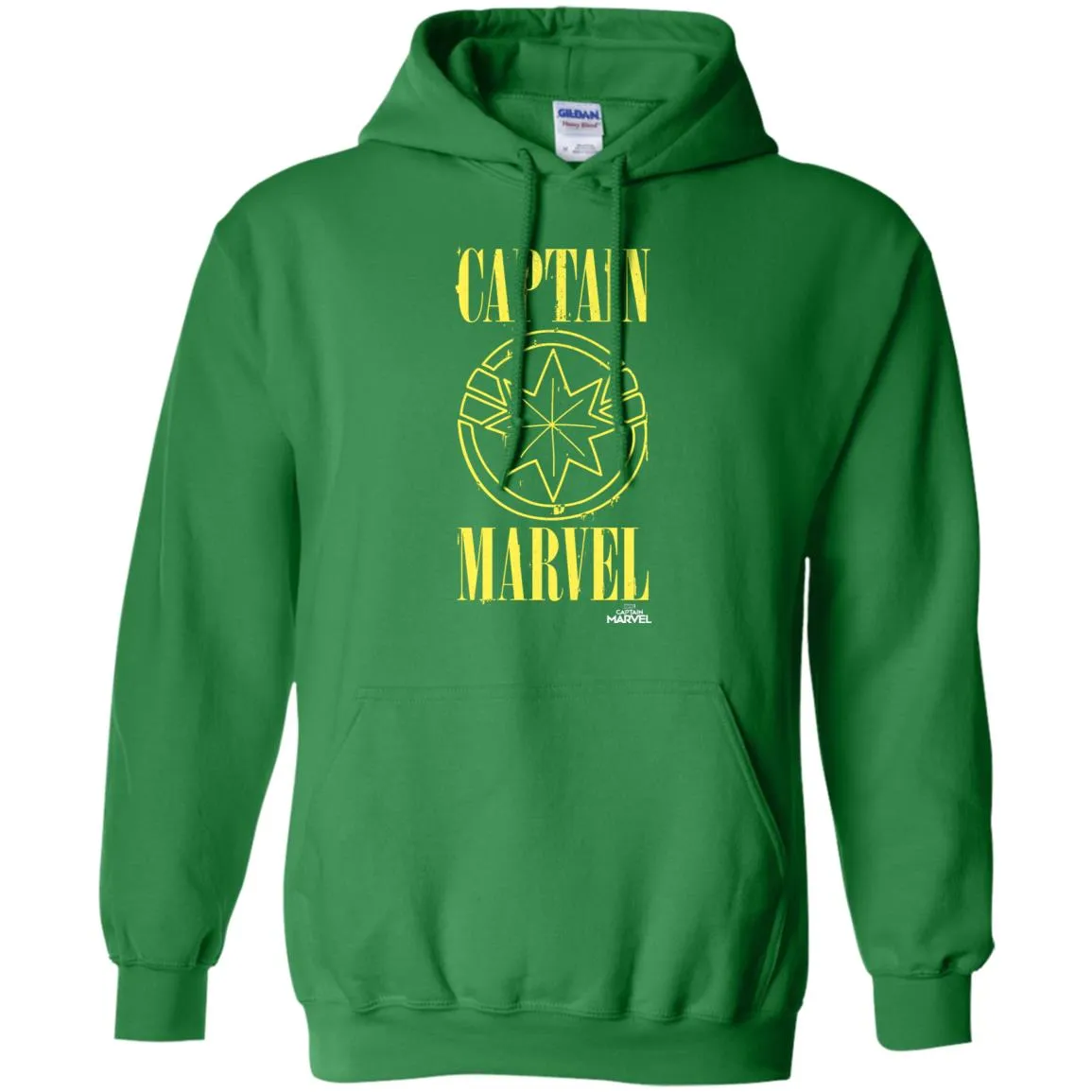 Captain Marvel Yellow Paint Drip Logo Pullover Hoodie Sweatshirt