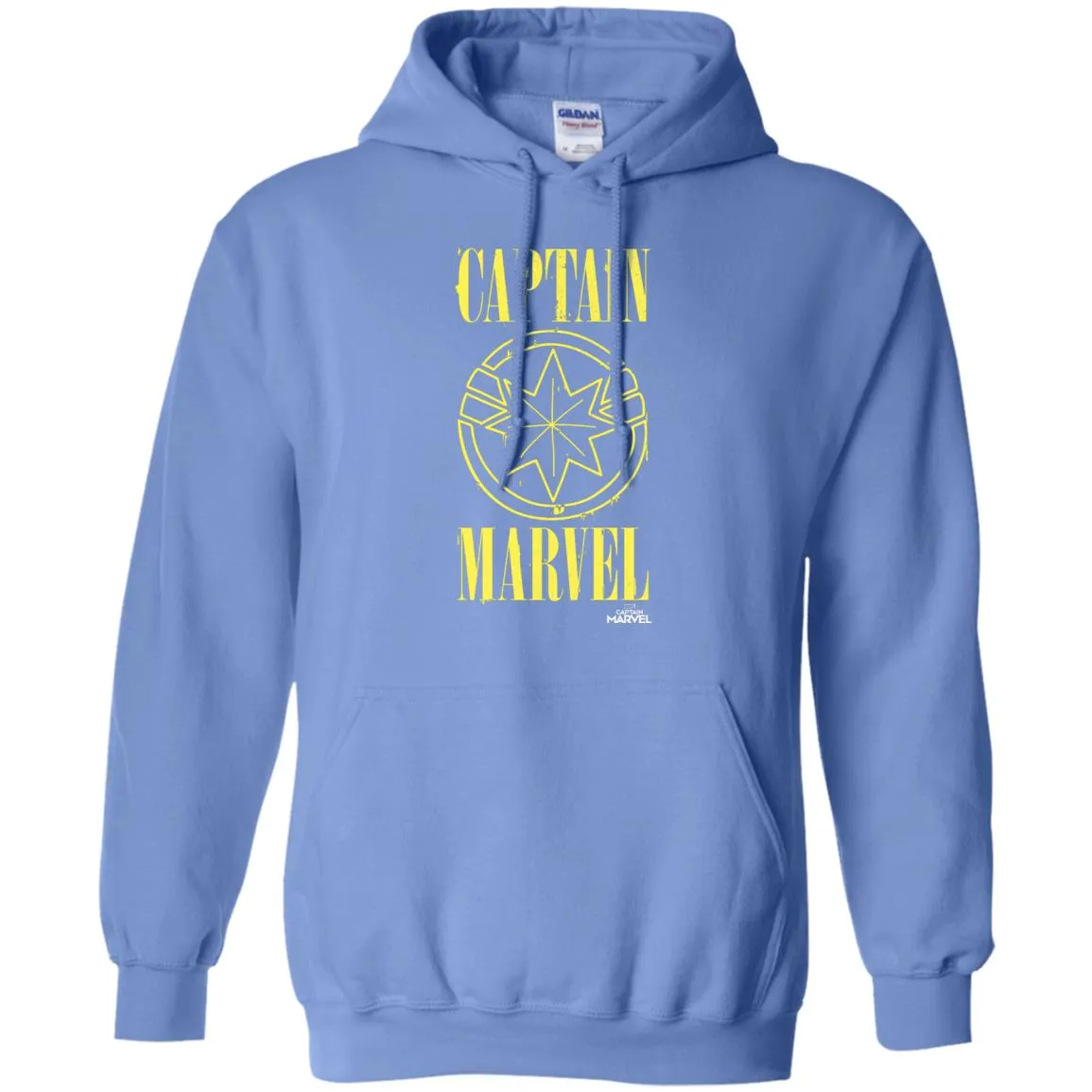 Captain Marvel Yellow Paint Drip Logo Pullover Hoodie Sweatshirt