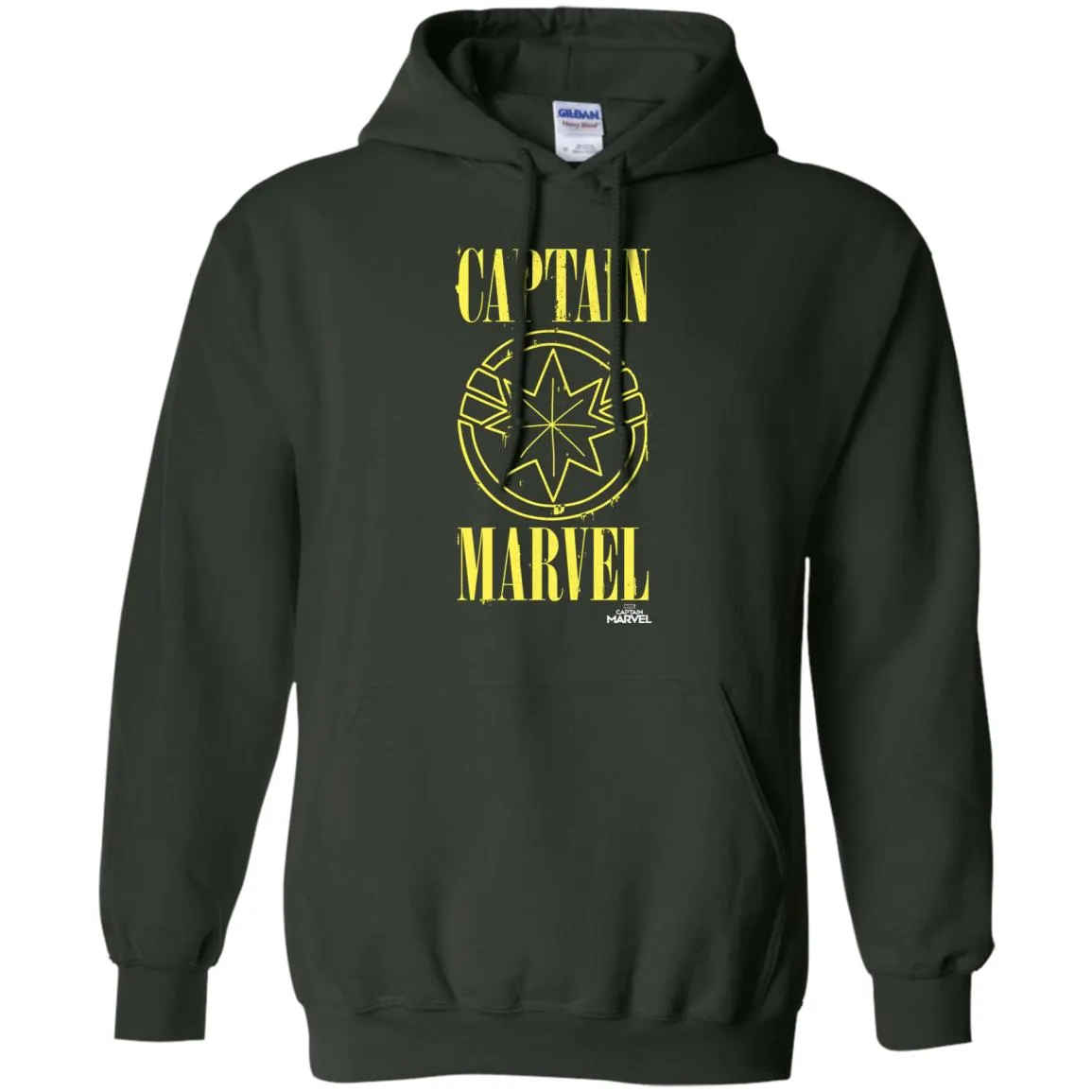 Captain Marvel Yellow Paint Drip Logo Pullover Hoodie Sweatshirt