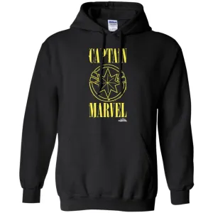 Captain Marvel Yellow Paint Drip Logo Pullover Hoodie Sweatshirt