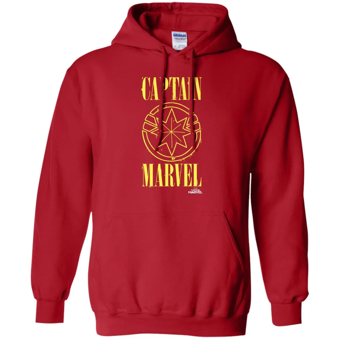 Captain Marvel Yellow Paint Drip Logo Pullover Hoodie Sweatshirt