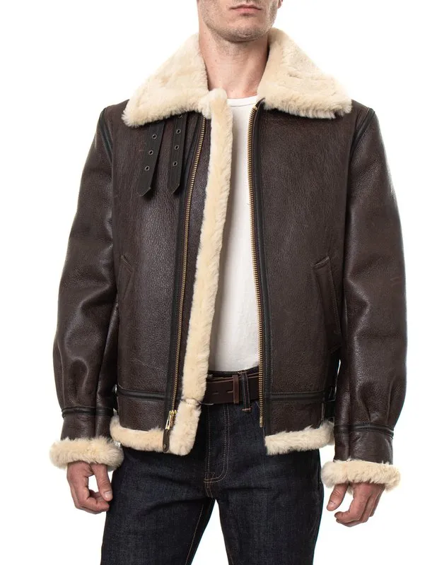 Classic B-3 Sheepskin Leather Bomber Jacket