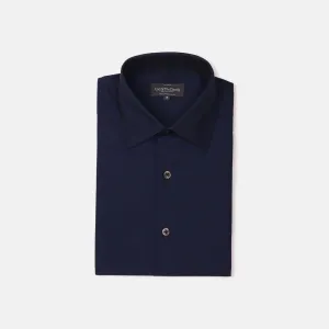 Classic Collar, Single Cuff Shirt in Navy Twill