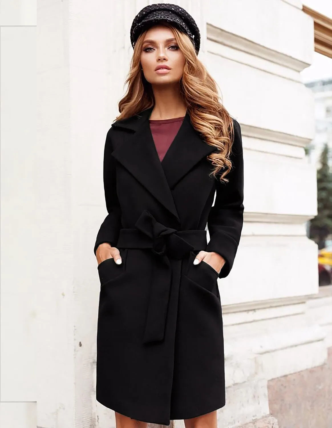 Classic Wool Coat with Belt