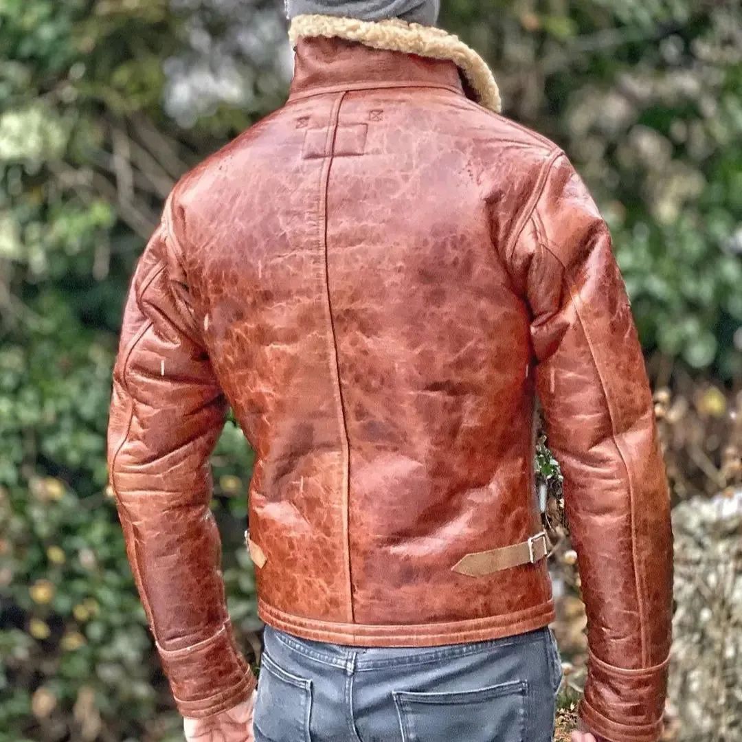 Crunch Brown Shearling Leather Jacket