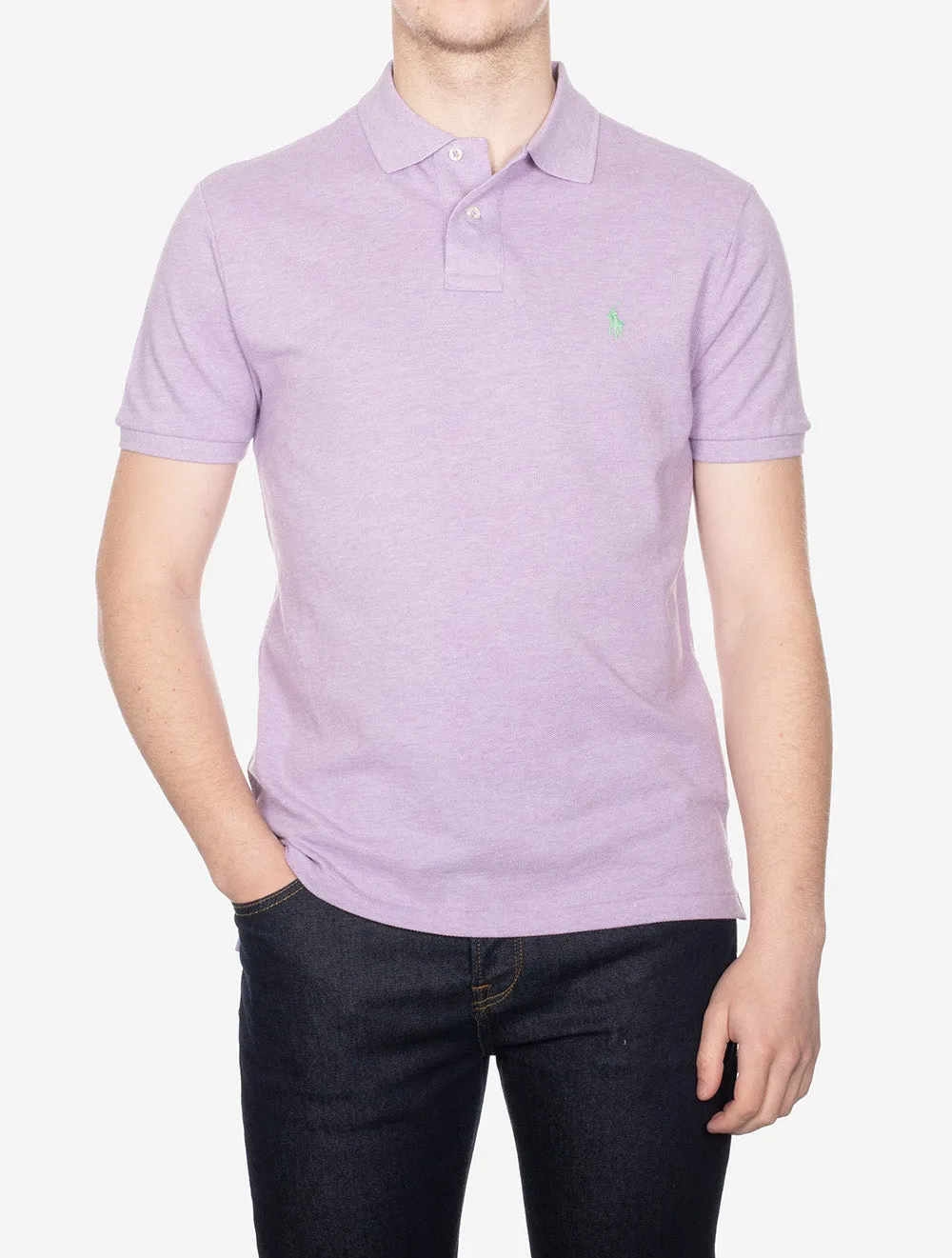 Custom Slim Fit Mesh Polo Shirt Purple