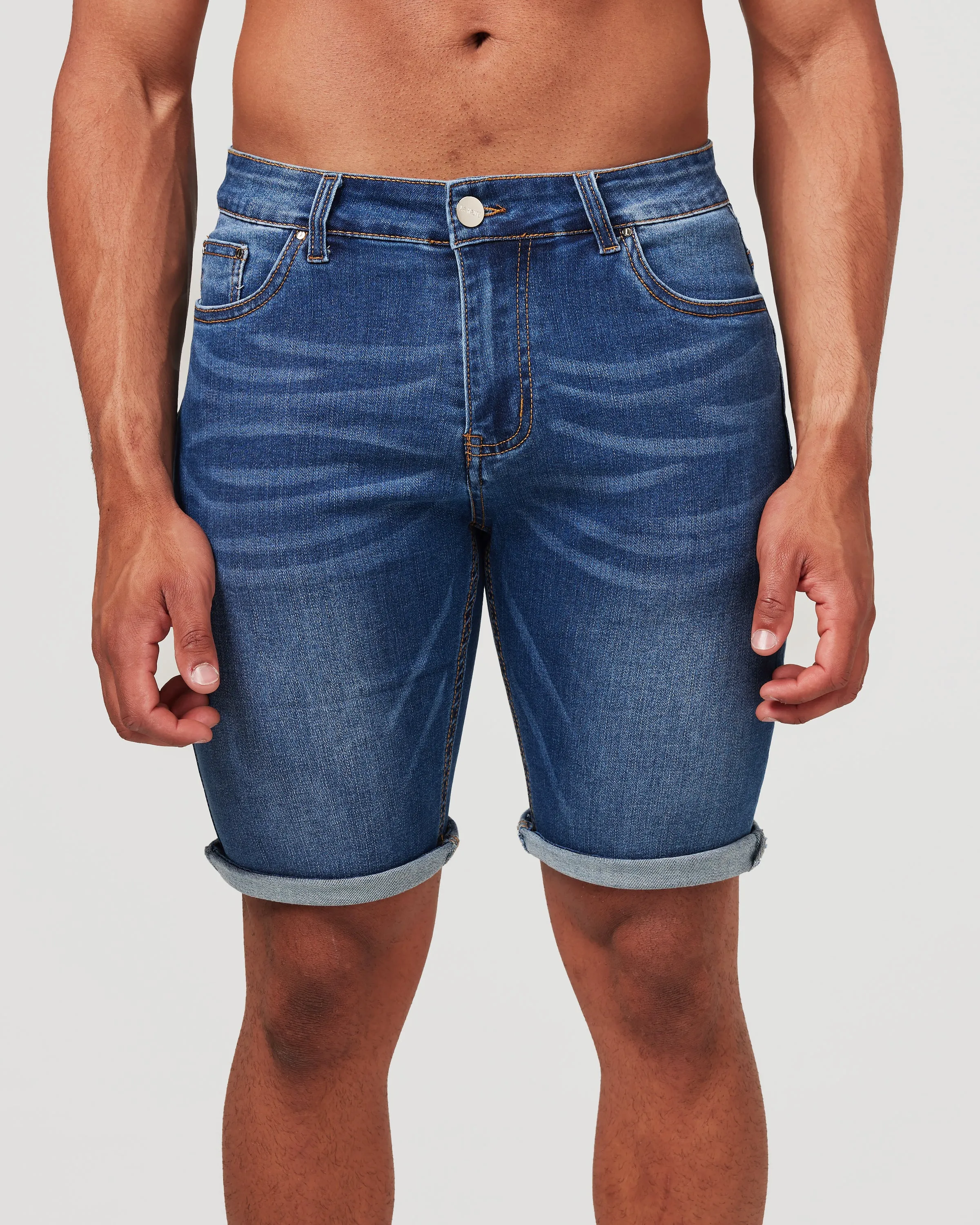 Dark Blue Denim Shorts