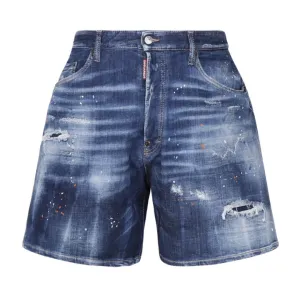 Dsquared2 Boxer Fit Blue Denim Shorts