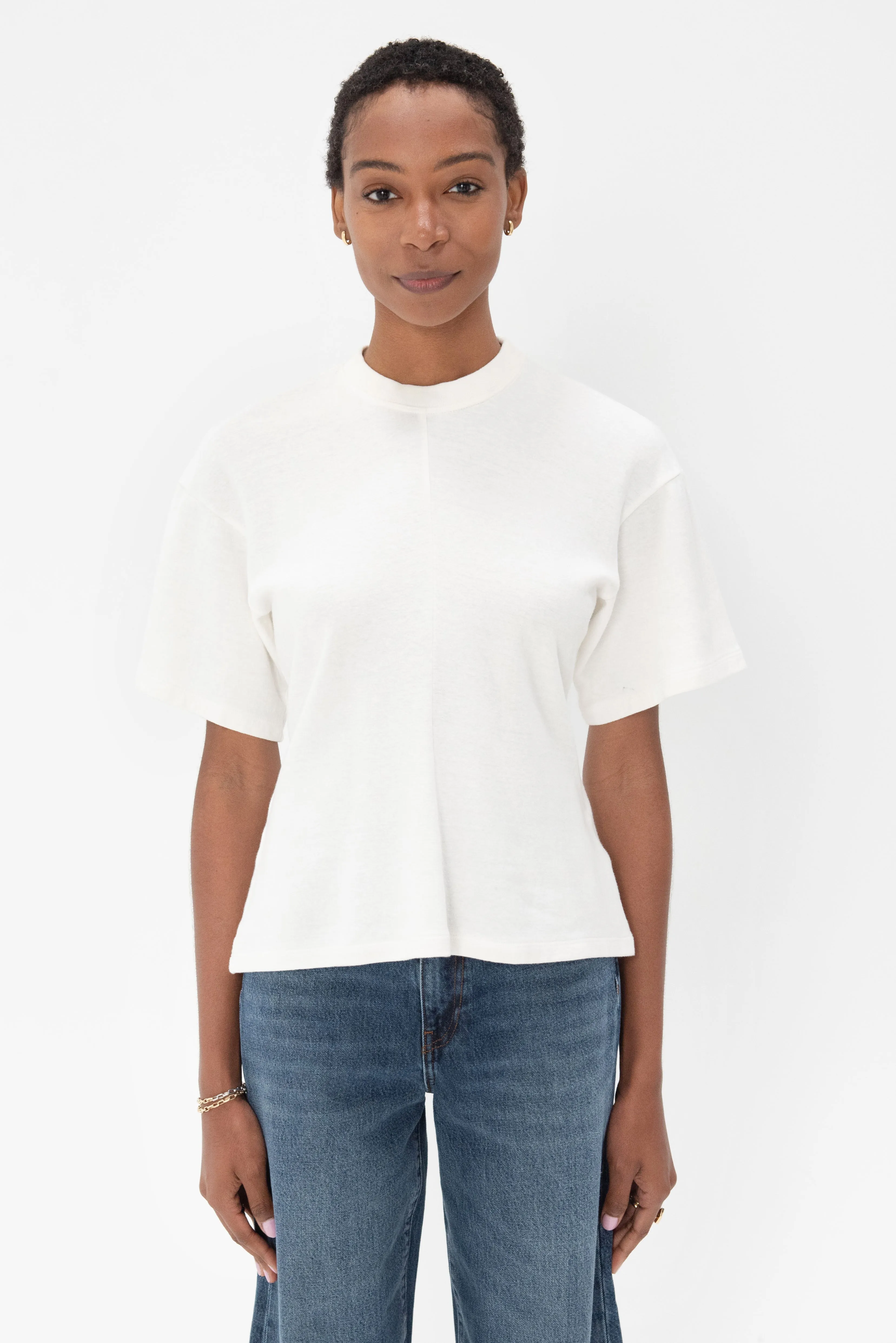 Eco Cotton Waisted T-Shirt, White