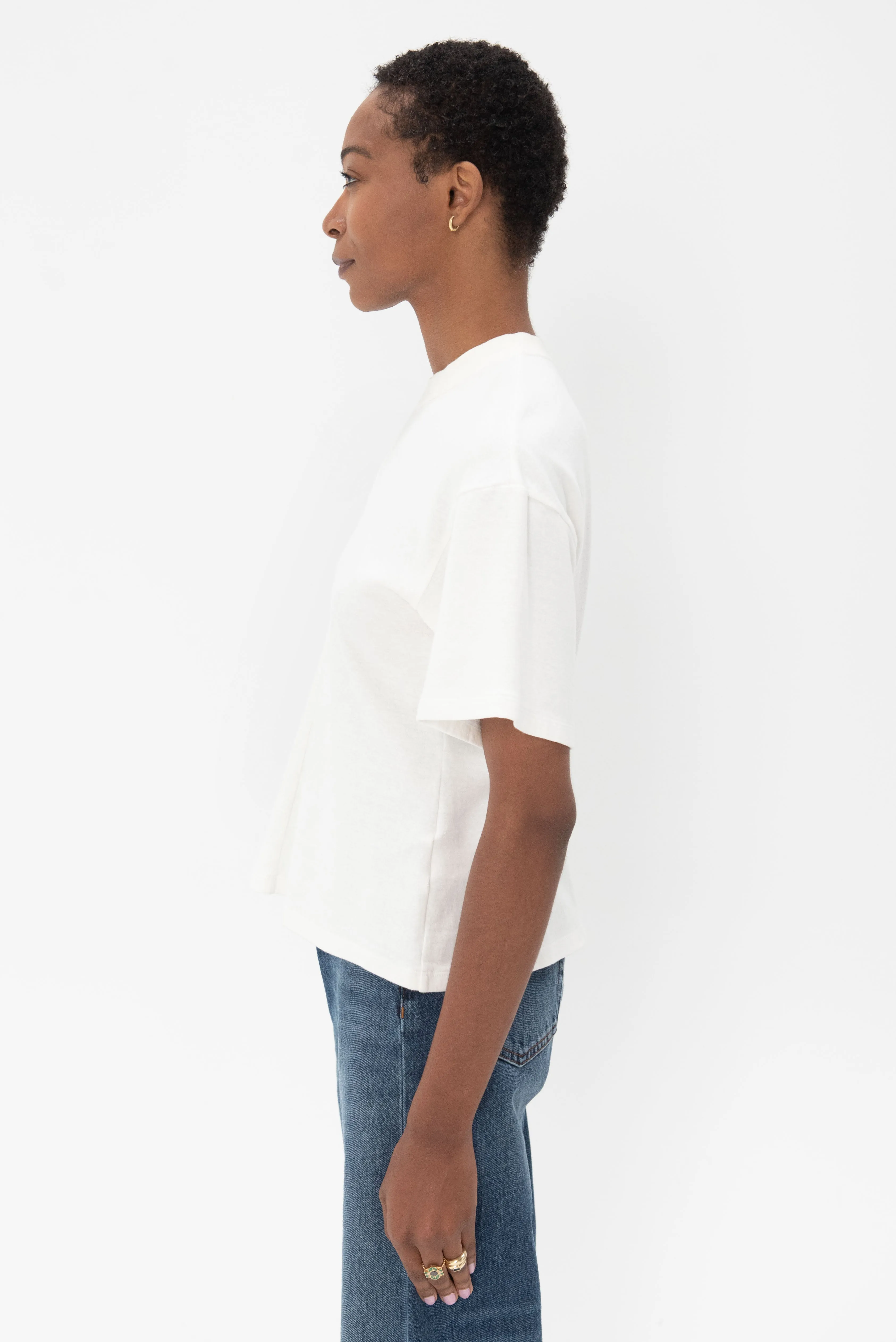 Eco Cotton Waisted T-Shirt, White