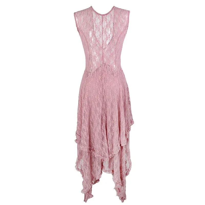 Elegant Asymmetric Lace Dress