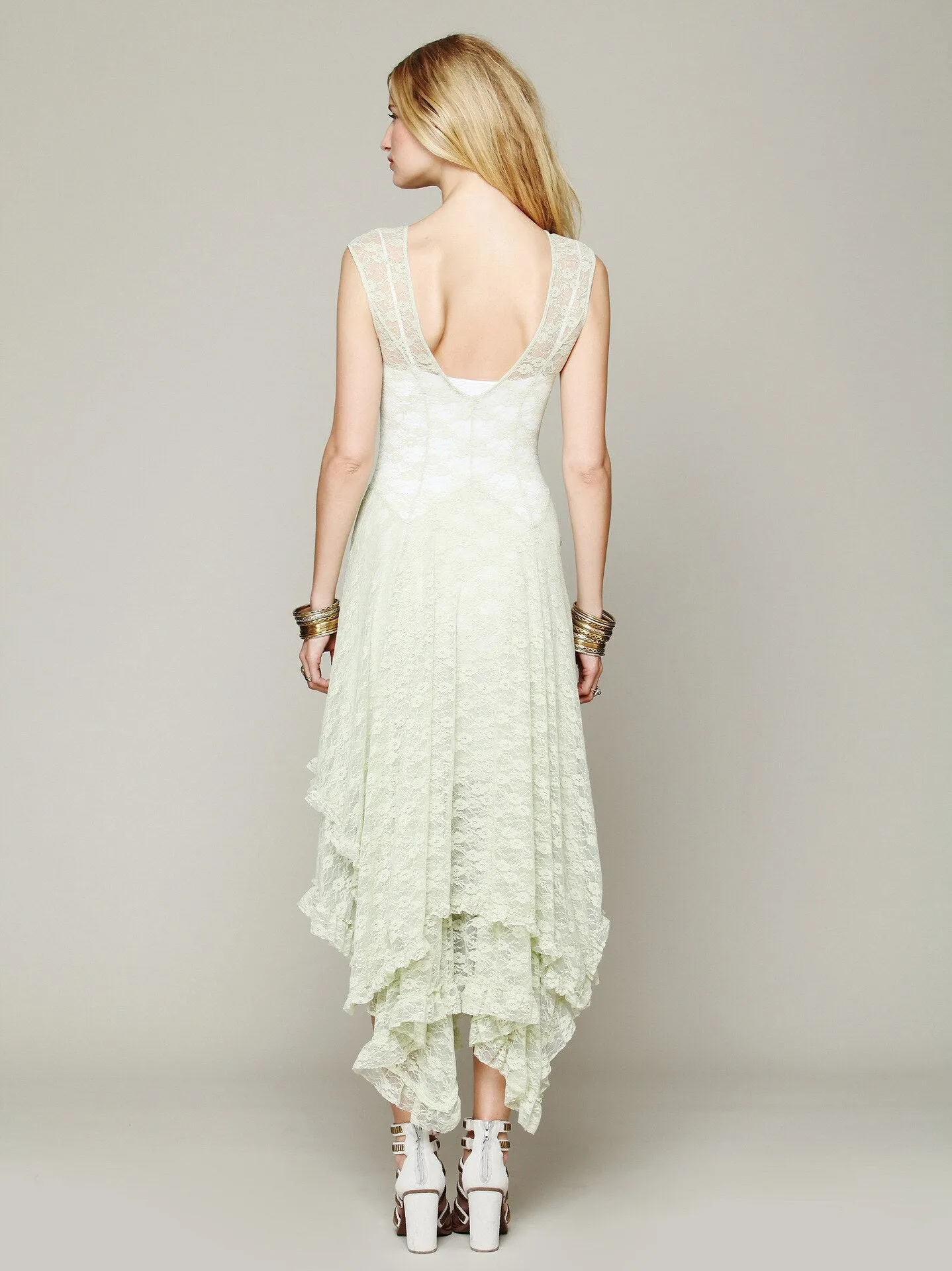 Elegant Asymmetric Lace Dress