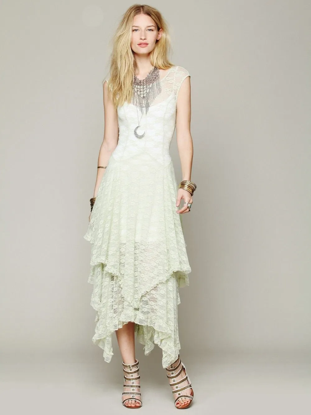 Elegant Asymmetric Lace Dress