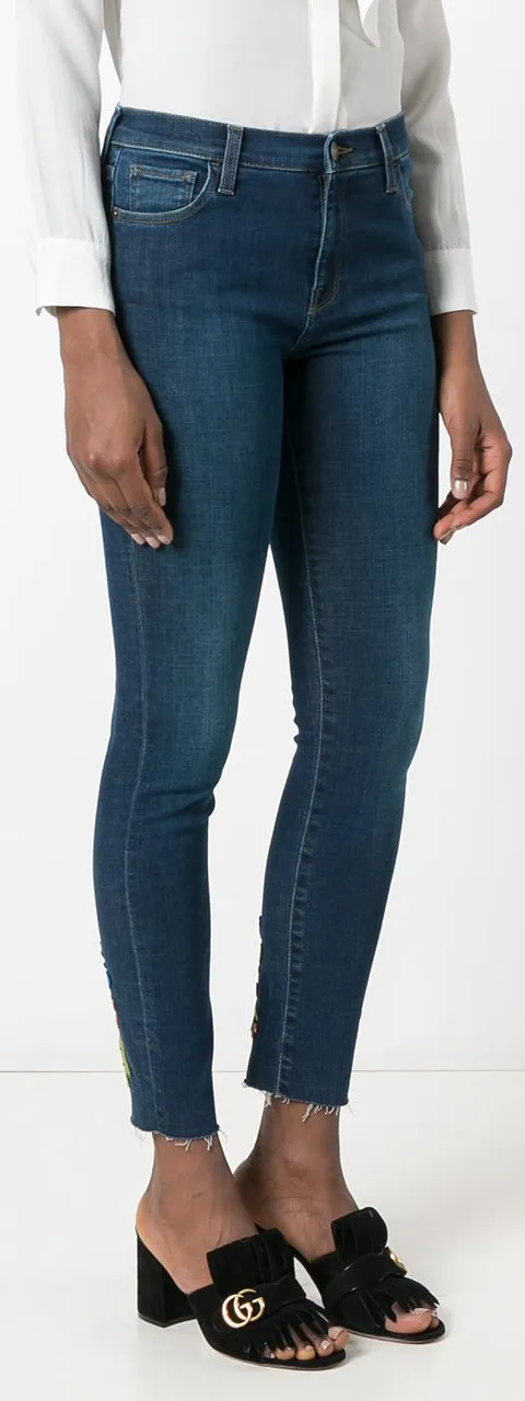 Embroidered Skinny Jeans