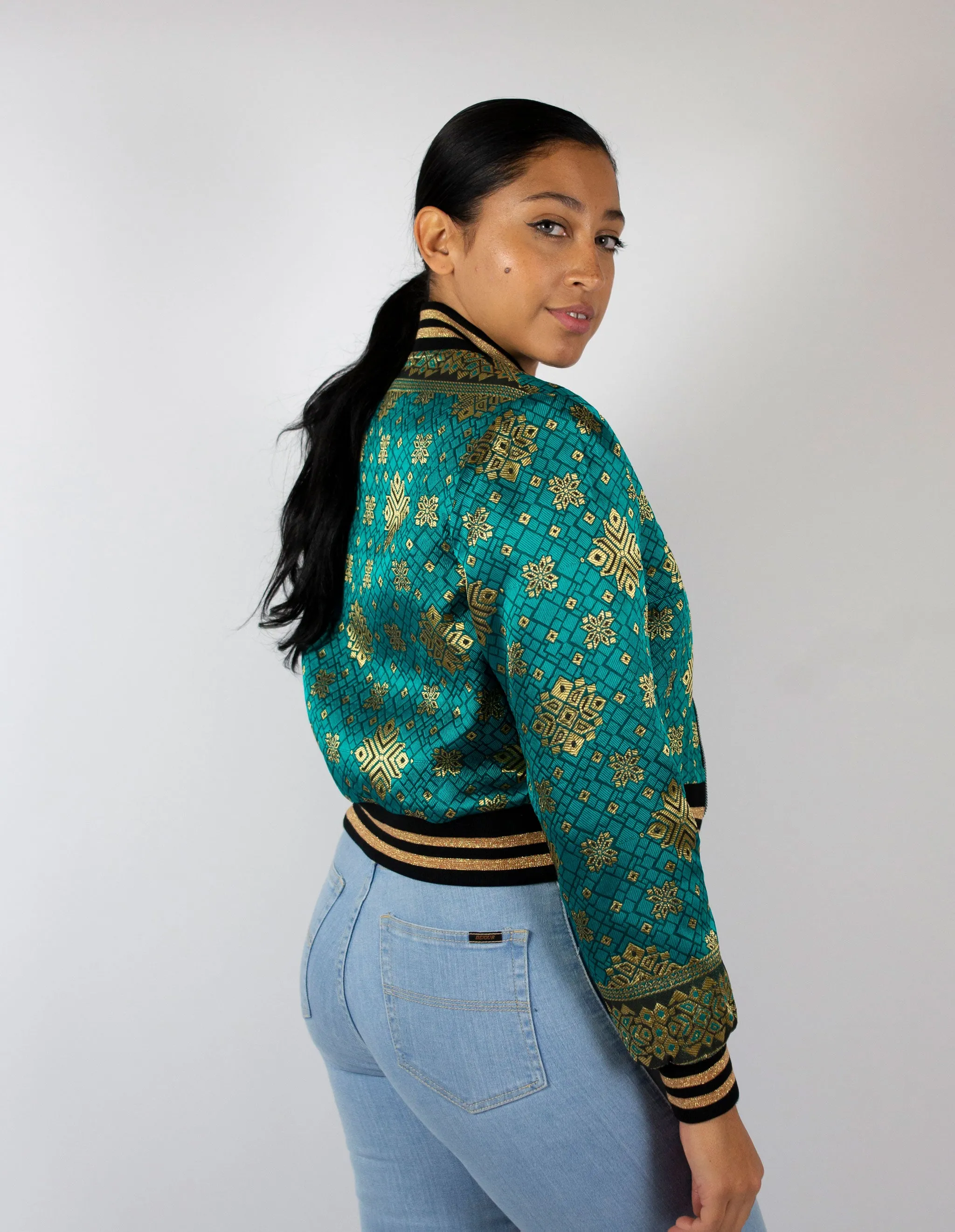 Emerald Starbeam Reversible Bomber Jacket