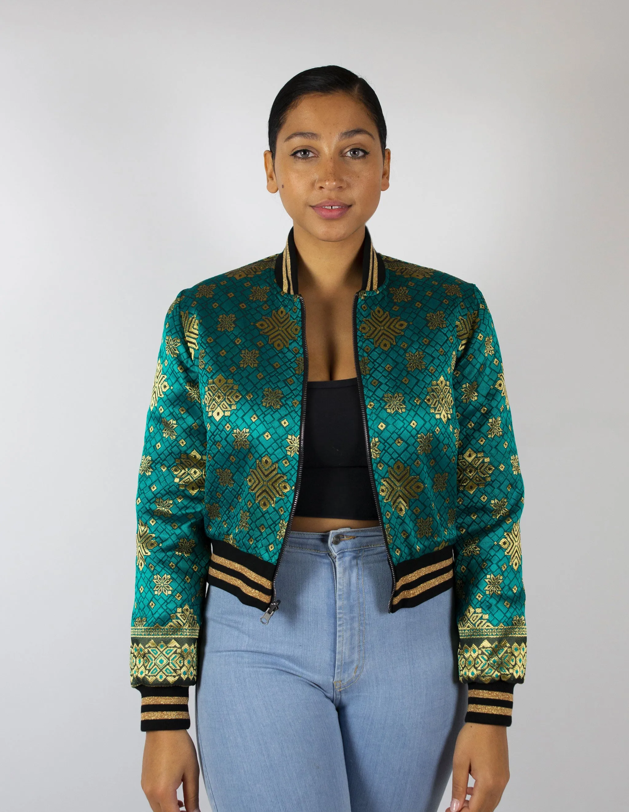 Emerald Starbeam Reversible Bomber Jacket