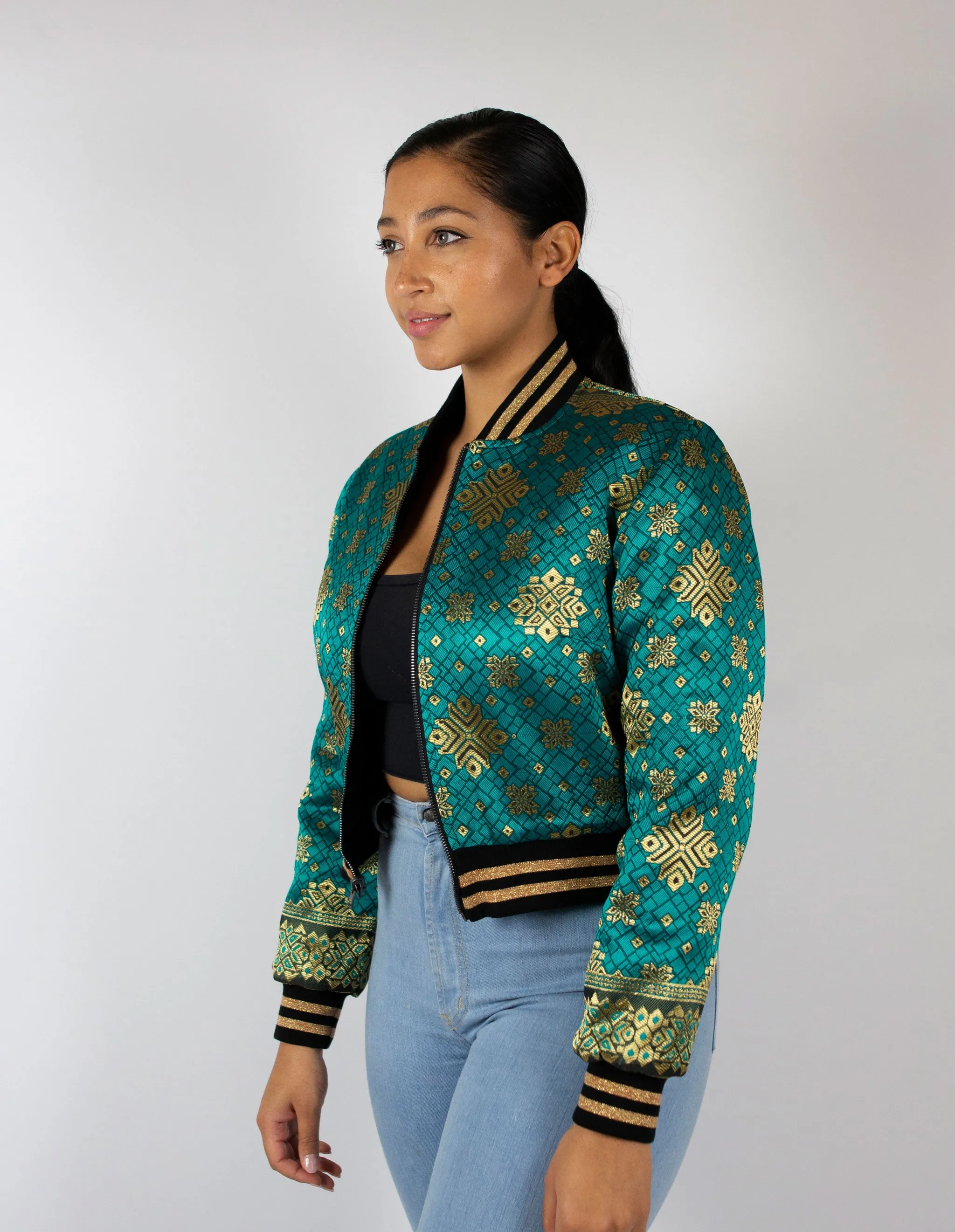 Emerald Starbeam Reversible Bomber Jacket