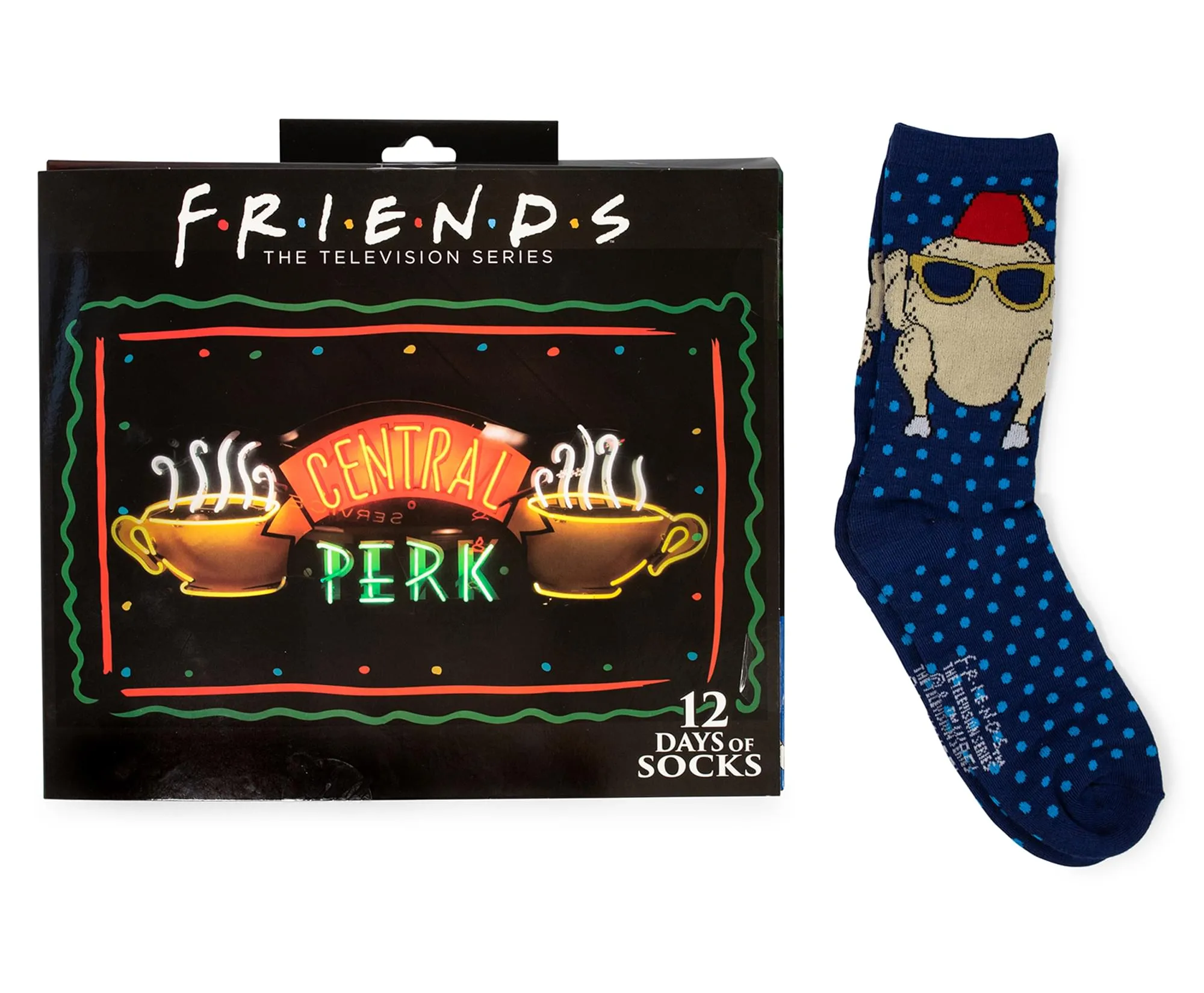 Friends Mens 12 Days of Socks in Advent Gift Box | Set A