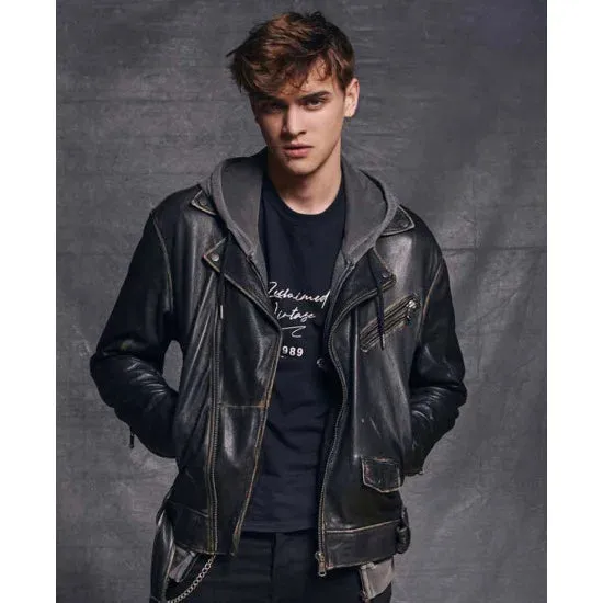 Gabriel Guevara Hit Motorcycle Black Leather Jacket