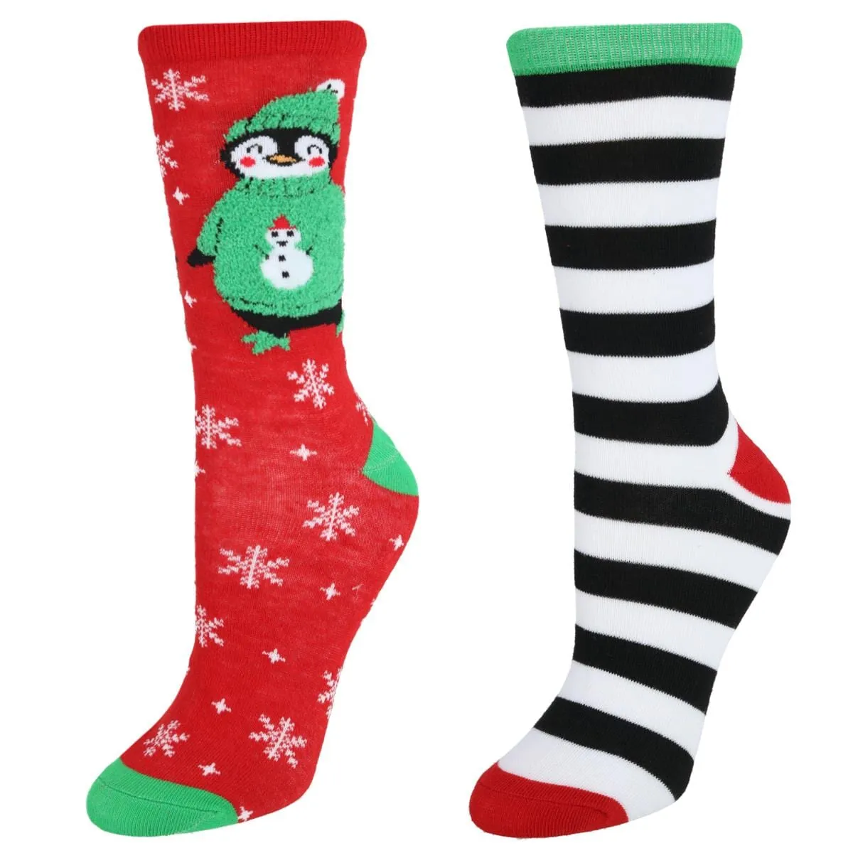 Gold Medal Women's Christmas Stocking w/ 2 pack Novelty Crew Socks