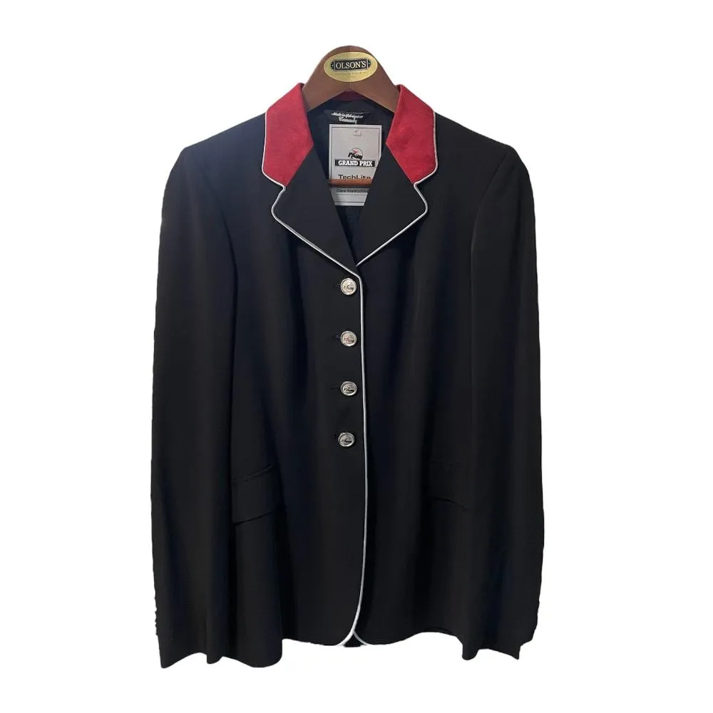 Grand Prix Techlite Show Coat - Black with Red Suede - 12R Slim