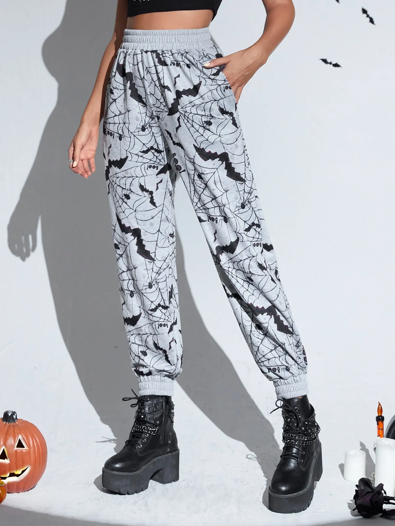 Halloween Pocket Natural Long Women Sweatpants