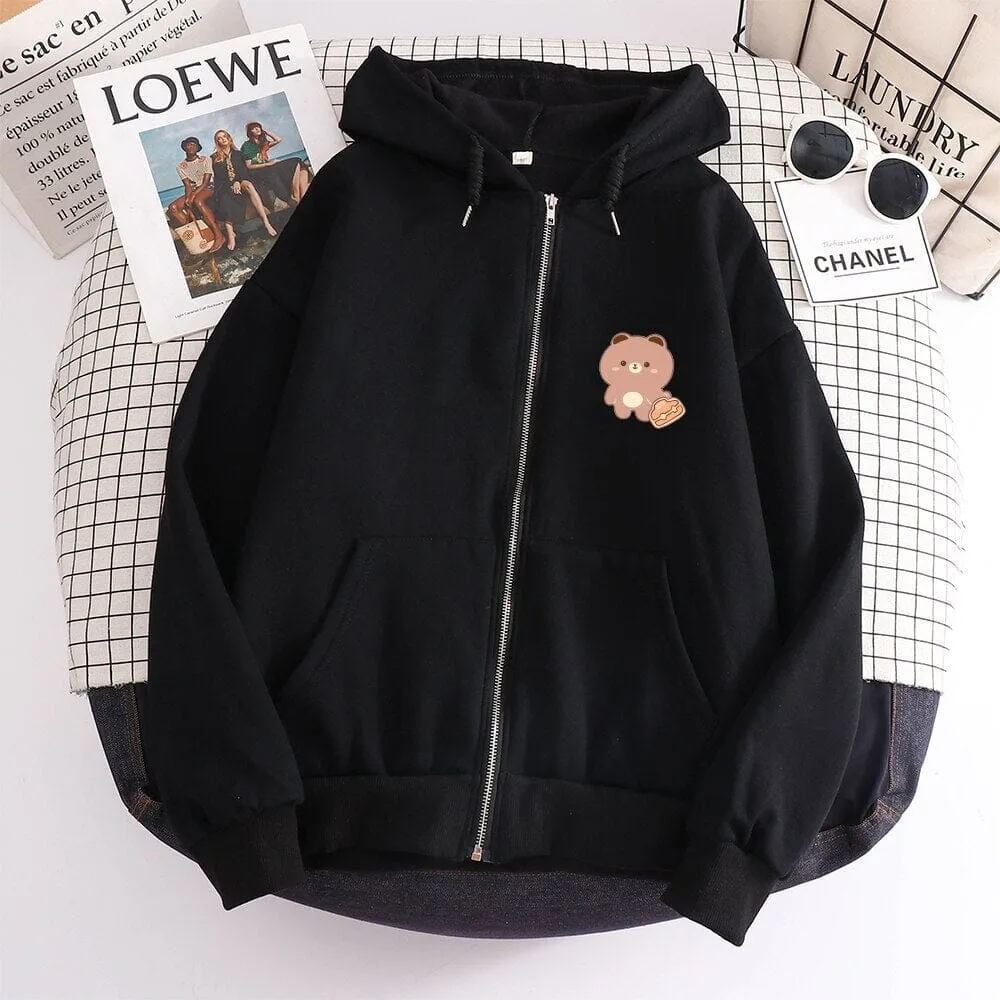 Hard Workin Boberu the Bear Soft Zip-Up Hoodie