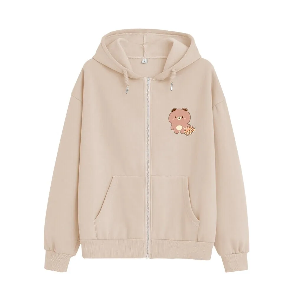 Hard Workin Boberu the Bear Soft Zip-Up Hoodie