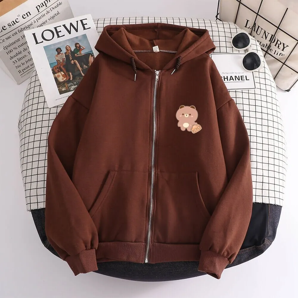 Hard Workin Boberu the Bear Soft Zip-Up Hoodie