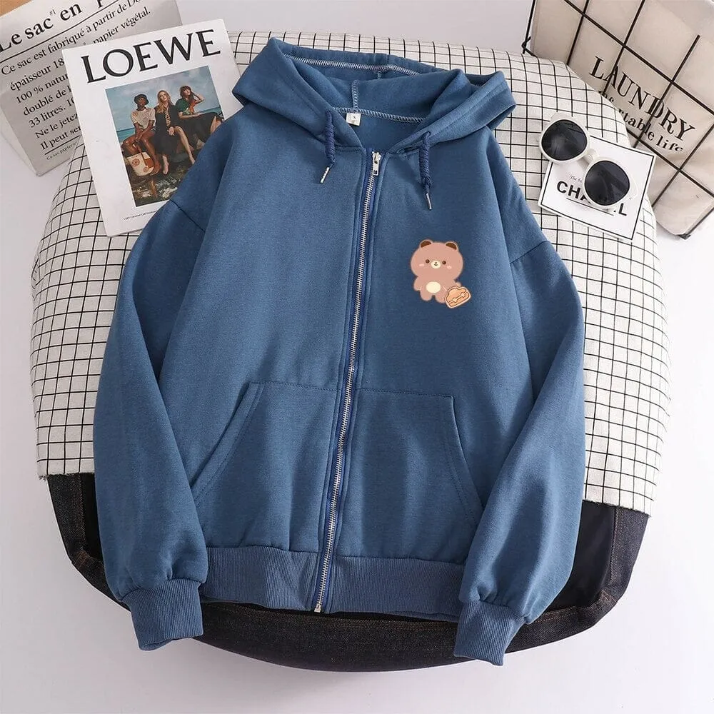 Hard Workin Boberu the Bear Soft Zip-Up Hoodie