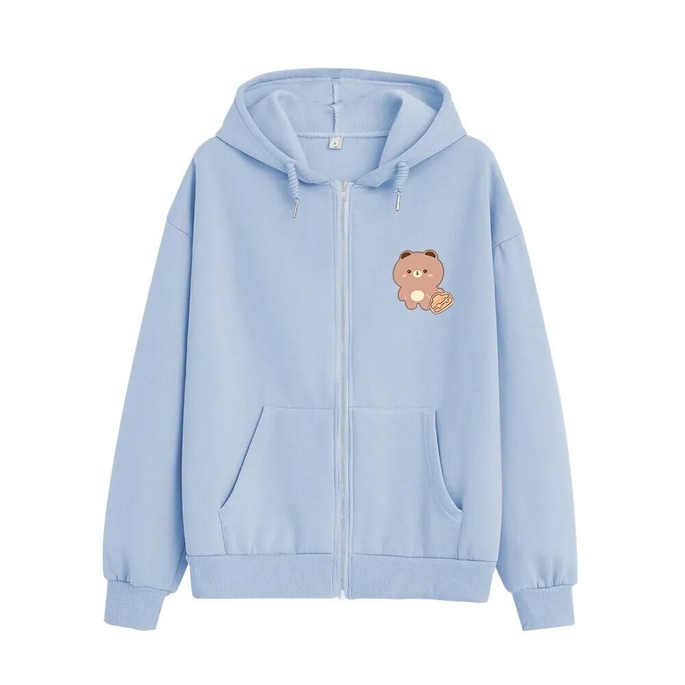 Hard Workin Boberu the Bear Soft Zip-Up Hoodie