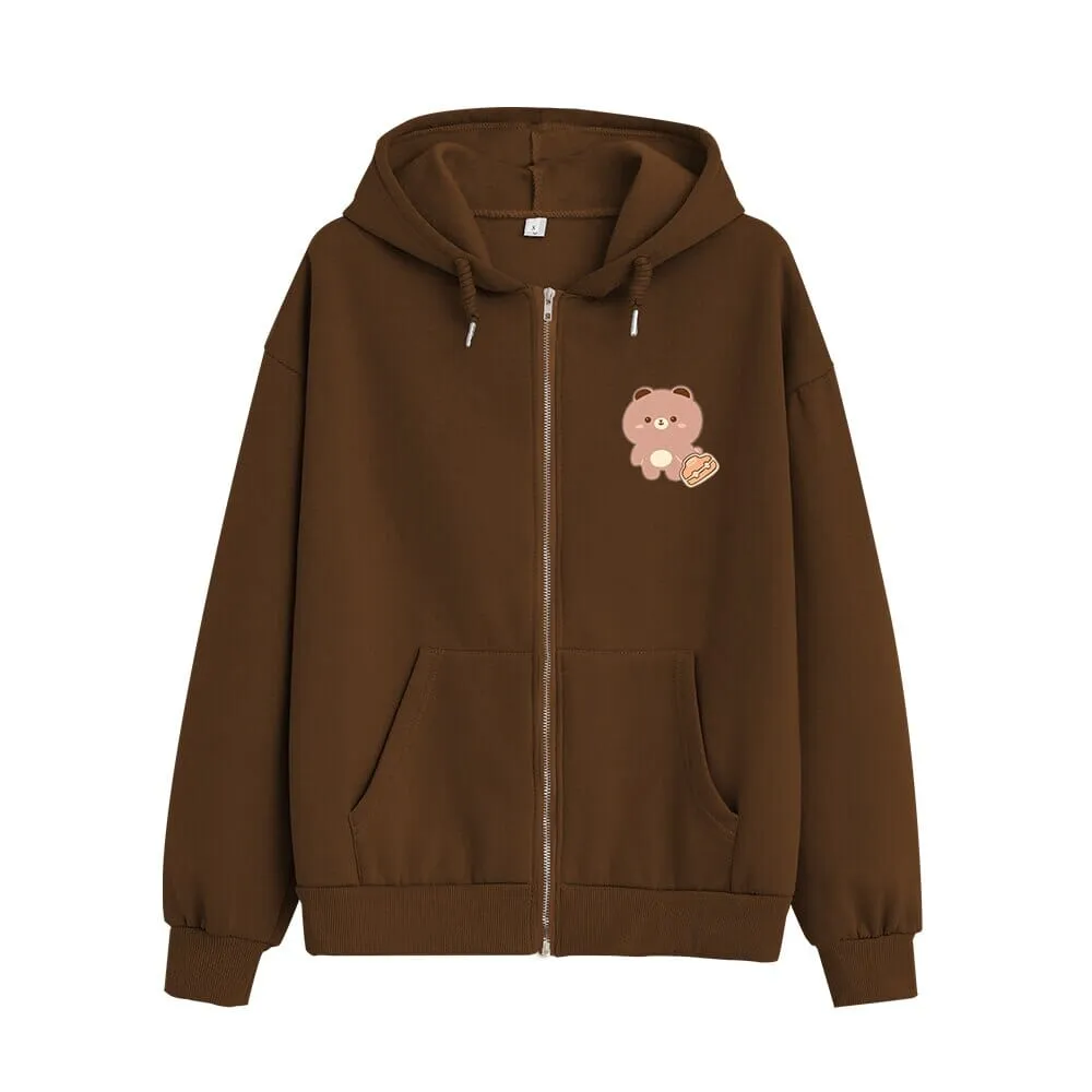 Hard Workin Boberu the Bear Soft Zip-Up Hoodie