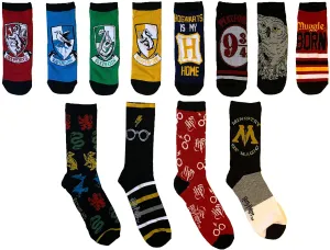 Harry Potter Hogwarts Houses Mens 12 Days of Socks in Advent Gift Box