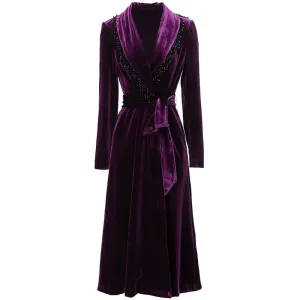 HEYFANCYSTYLE Regal Purple Velvet Coat