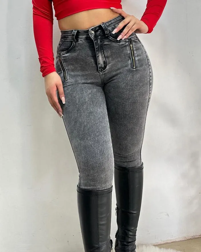 High-Waist Skinny-Jeans mit Po-Lifting-Effekt