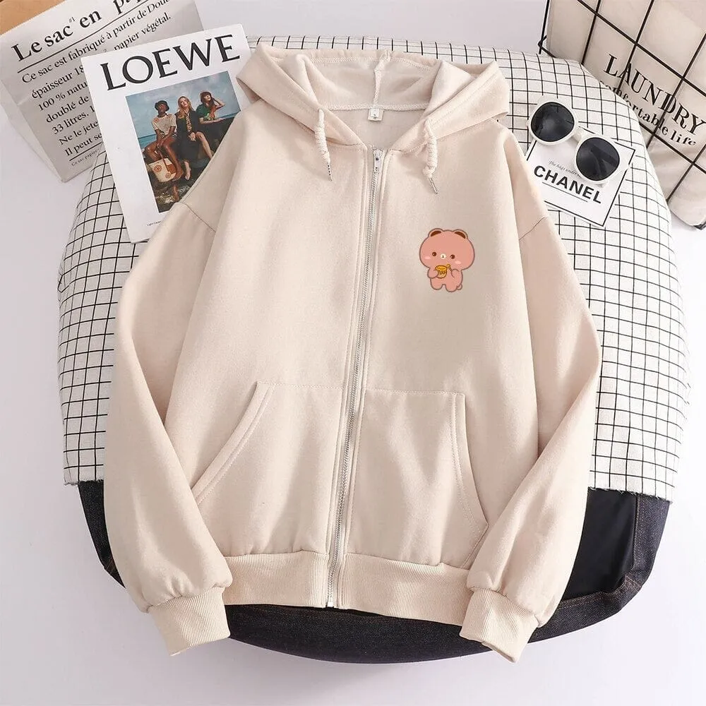 Honey Lovin Boberu the Bear Soft Zip-Up Hoodie