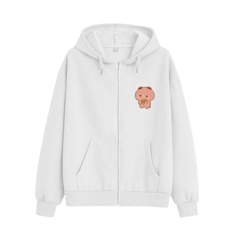 Honey Lovin Boberu the Bear Soft Zip-Up Hoodie